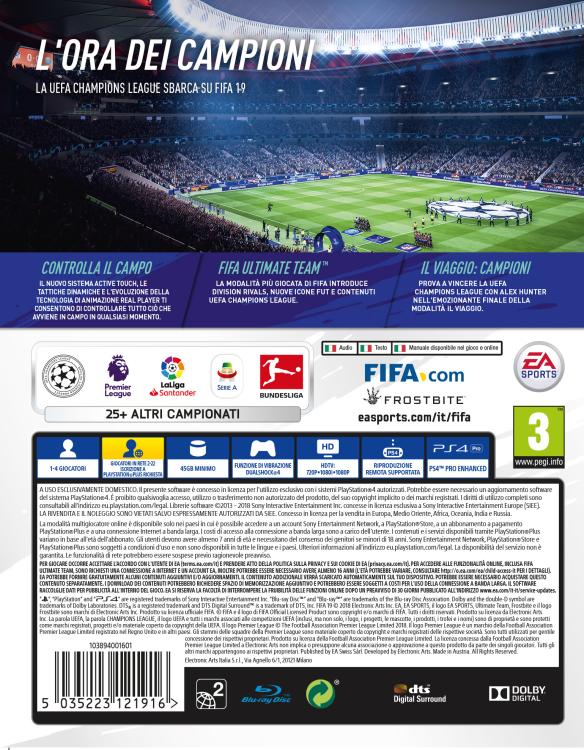 Fifa 19 Ps4 Videogioco Italiano Playstation 4 Gioco Fifa 2019 Nuovo Sigillato