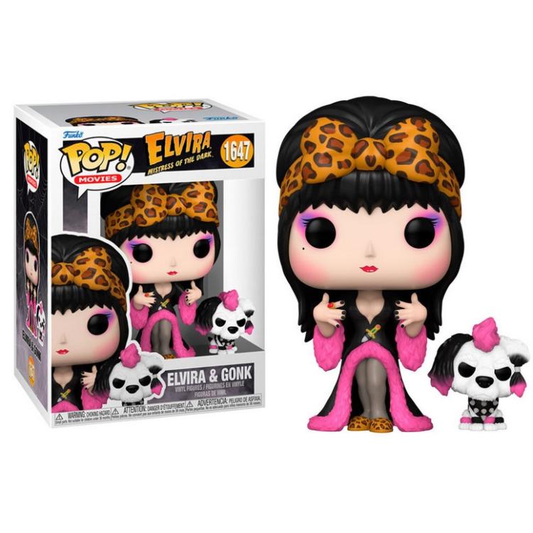 Funko Pop ! Movies Elvira: Mistress Of The Dark (1647) Elvira & Gonk Figure 9Cm