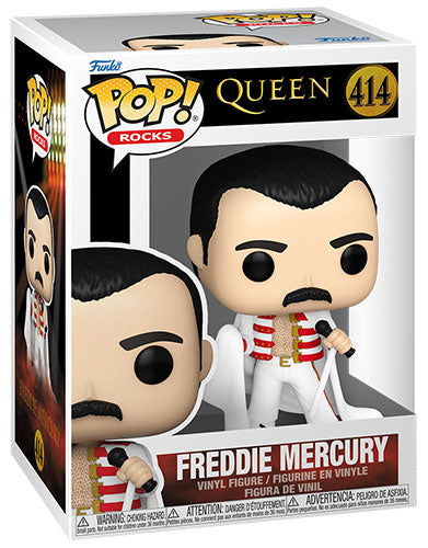 Funko Pop ! Rocks Queen - (414) Freddie Mercury W / Cape Mantello Figure 9Cm