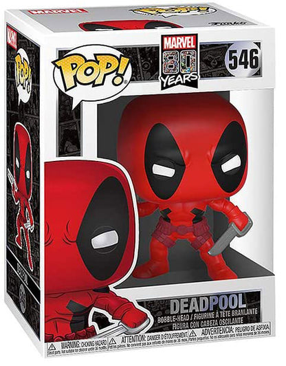 Funko Pop ! Marvel Deadpool 80Th - (546) Deadpool Figure 9Cm Classic Bobble