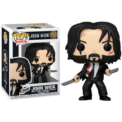 Funko Pop ! Movies John Wick -(1763) John Wick W/ Knives Bloody Figure Vinyl 9Cm