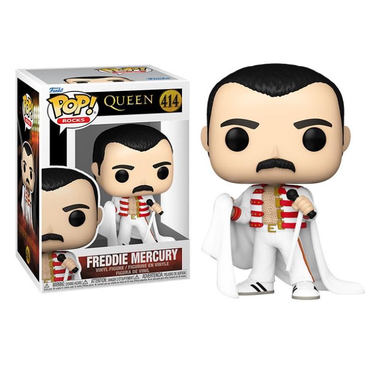 Funko Pop ! Rocks Queen - (414) Freddie Mercury W / Cape Mantello Figure 9Cm