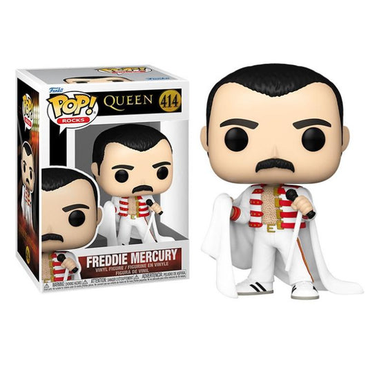Funko Pop ! Rocks Queen - (414) Freddie Mercury W / Cape Mantello Figure 9Cm