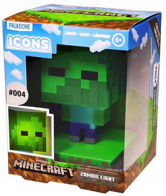 Paladone Minecraft Zombie Light Icons Bdp Lampada  Notte 3D Gioco Led Pp6592Mcf