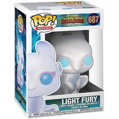 Funko Pop ! Movies Dragon Trainer 3 - (687) Light Fury Drago Bianco Furia Chiara