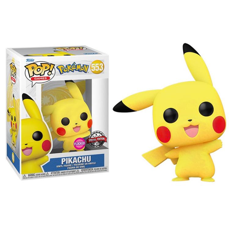 Funko Pop ! Pokemon - (553) Pikachu (Waving) Flocked Special Edition 9Cm