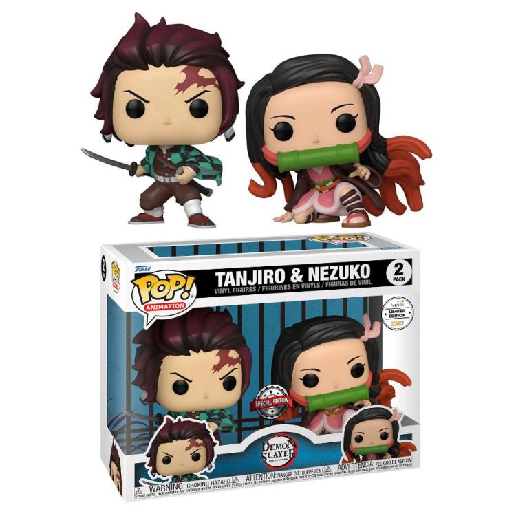 Funko Pop ! Animation Demon Slayer - 2 Pack Tanjiro & Nezuko Special Edition Exm