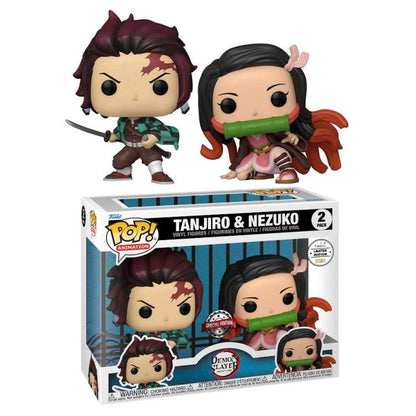 Funko Pop ! Animation Demon Slayer - 2 Pack Tanjiro & Nezuko Special Edition Exm