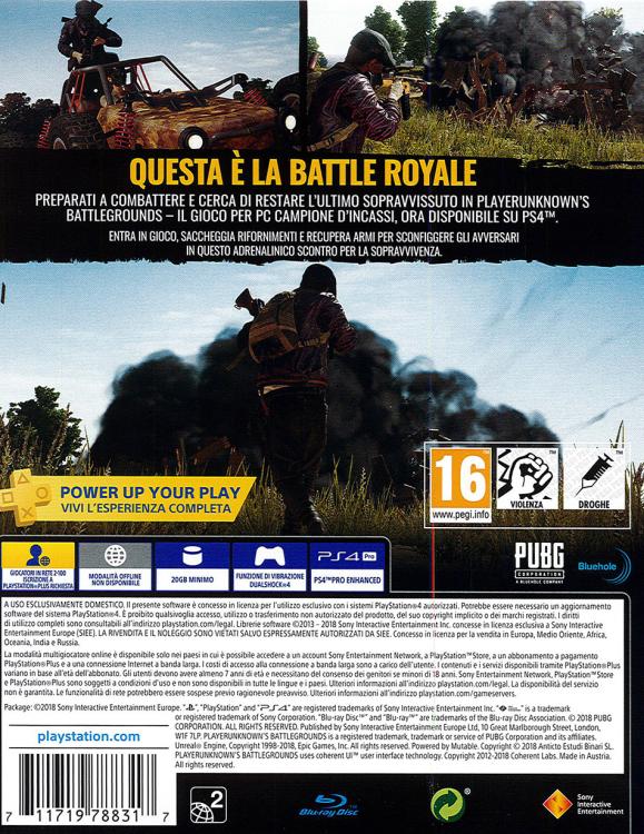 Playerunknown's Battlegrounds Ps4 Gioco Pugb Italiano Playstation 4 Sigillato