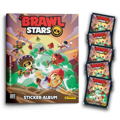 PANINI Sticker Brawl Stars Starte Pack Album + 5 Bustine Stickers Ufficiali