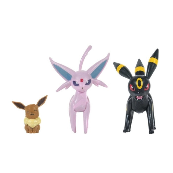 Jazwares - Pokemon Select Evolution Multi-Pack (Eevee, Umbreon, Espeon) - Vinyl Action Figure Statuetta 12 Cm in Vinile da Collezione