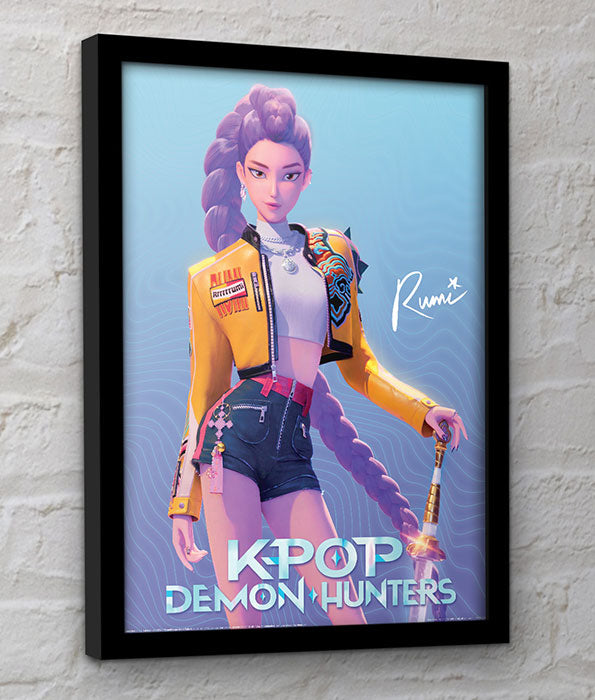KPop Demon Hunters Rumi Framed Cornice Quadro Collector Print 30x40cm