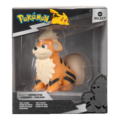 Jazwares - Pokemon Select (Growlithe)  - Vinyl Action Figure Statuetta 12 Cm in Vinile da Collezione - Serie 6