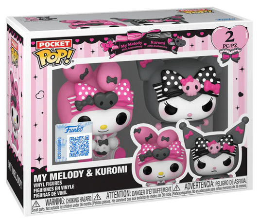 Funko Pop ! Pocket ! 2 Pack Hello Kitty - Kuromi Vinyl Figure 4Cm Keychain