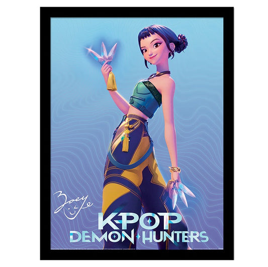 KPop Demon Hunters Zoey Framed Cornice Quadro Collector Print 30x40cm