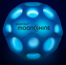 Waboba Pallina Moon Ball Moonshine Light Up Glow In The Dark Rimbalzante - Blue- Light Up Moon Ball Led Hyper Bouncy - Extra Bounce Land Ball (Copia)