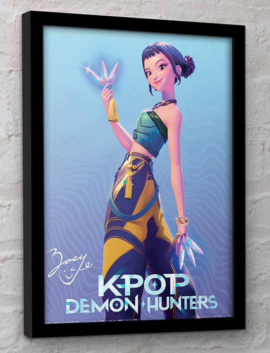 KPop Demon Hunters Zoey Framed Cornice Quadro Collector Print 30x40cm