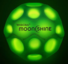 Waboba Pallina Moon Ball Moonshine Light Up Glow In The Dark Rimbalzante - Verde - Light Up Moon Ball Led Hyper Bouncy - Extra Bounce Land Ball Green