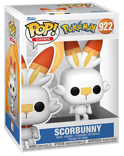 Funko Pop ! Games Pokemon (922) - Scorbunny Vinyl Figure 9Cm Fire Raboot (Emea)