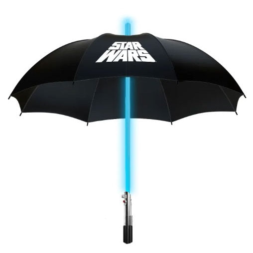 Star Wars Ombrello Premium Manuale con Luci Led Blu Spada Laser (Luke Skywalker)