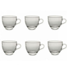 Set Servizio 6 Tazzine Tazze Da Caffè Bar Colazione Trasparente Ceramica 6X7Cm