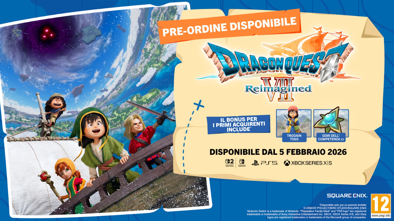Dragon Quest VII 7 Reimagined Nintendo Switch 2 Gioco Italiano Nuovo