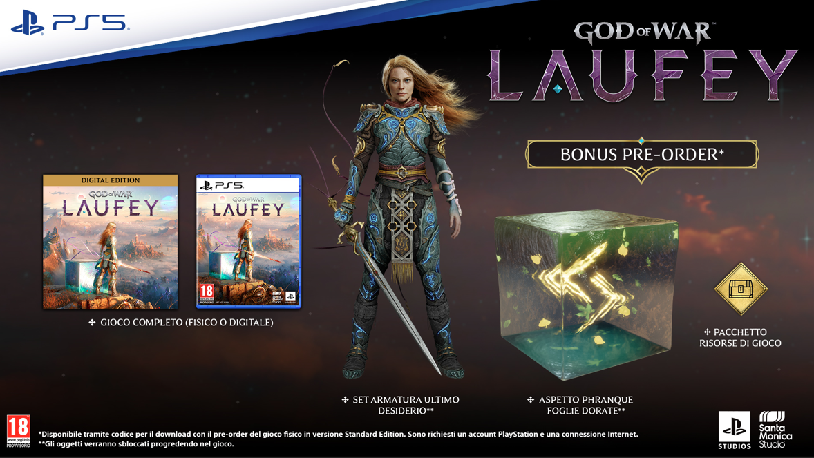 God Of War Laufey Ps5 Videogioco Playstation 5 ITA Gioco PAL (Preorder)