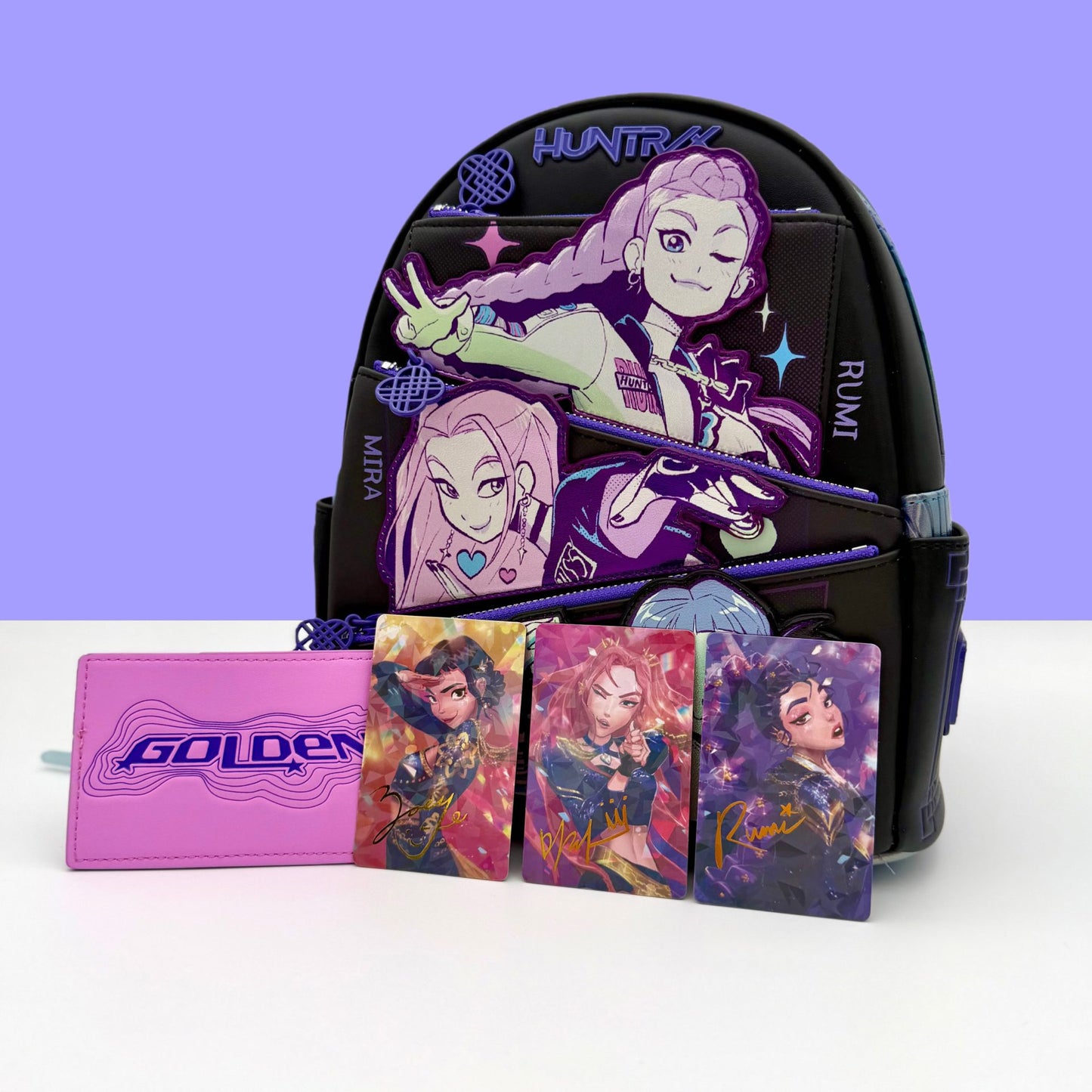 Funko Loungefly: KPop Demon Hunters - Mini Zaino Huntrix con ciondolo per foto
