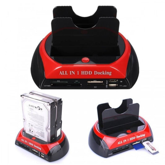 Dock Docking Station 2 Hd Hdd - Hard Disk 3,5 2,5 Sata Ide Box Case Usb Sd Tf Ms