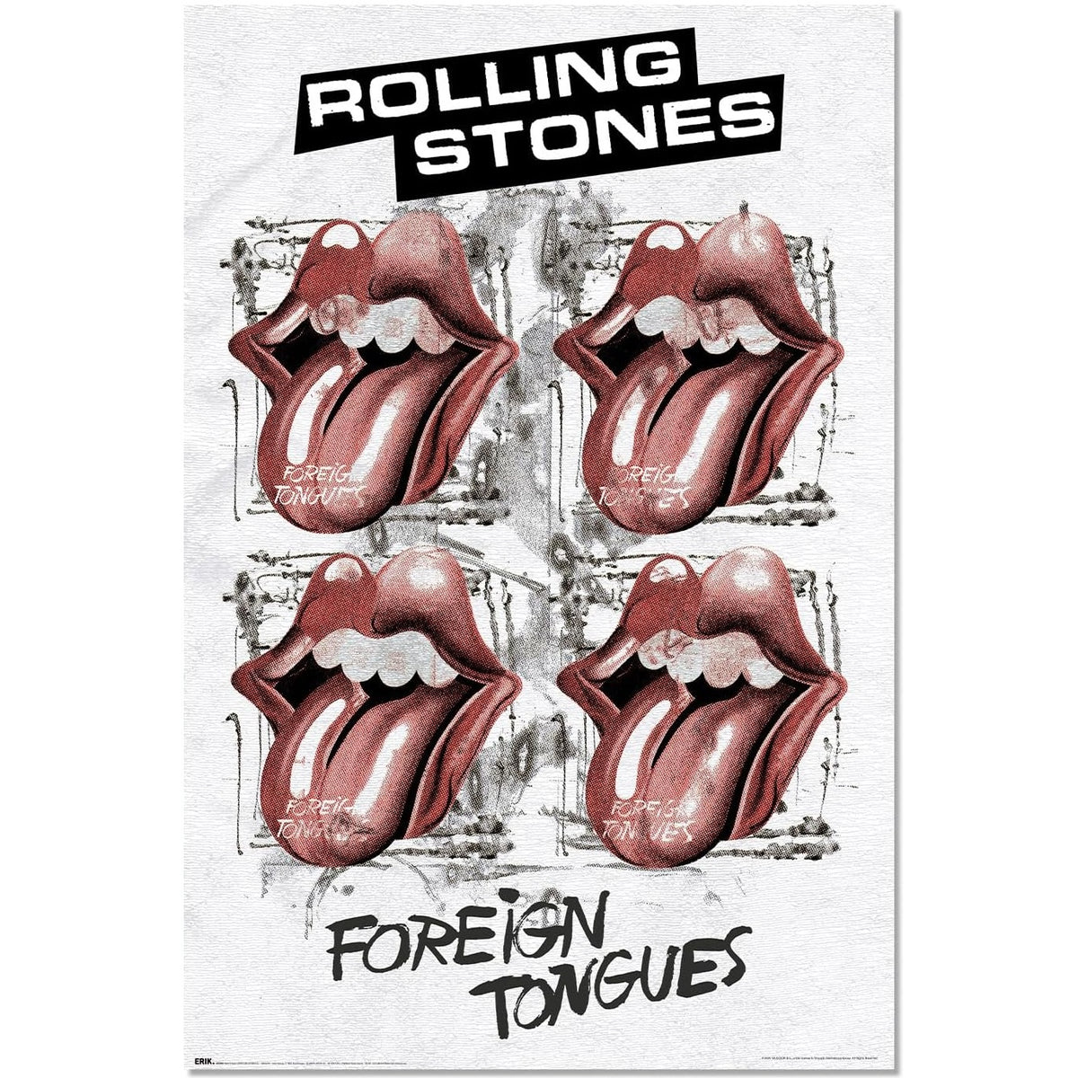 Maxi Poster - The Rolling Stones (Foreign Tongues) Locandina dell'Album Rock Vinile - da Parete Incorniciabile - Licenza Ufficiale 91x61 cm