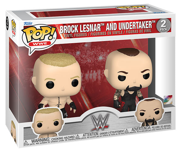 Funko Pop ! Wwe Wrestling - Brock Lesnar And Undertaker (2) Figure 2 Pack 9Cm
