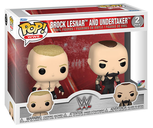 Funko Pop ! Wwe Wrestling - Brock Lesnar And Undertaker (2) Figure 2 Pack 9Cm