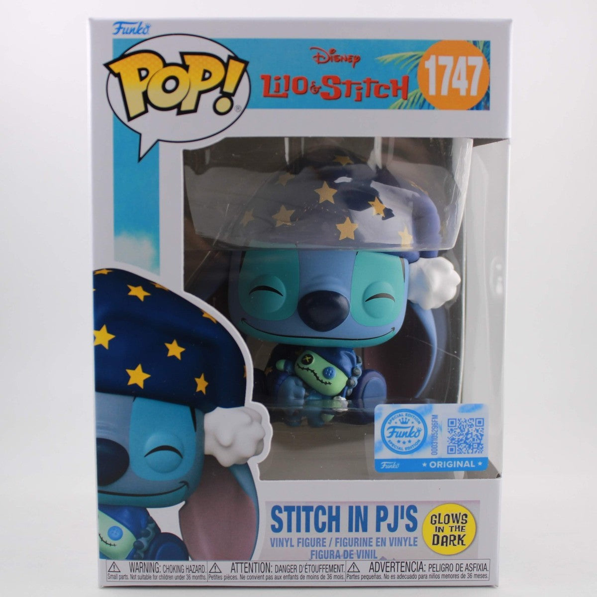 Funko Pop ! Disney Lilo & Stitch - (1747) Stitch PJ'S Glow Special 9Cm