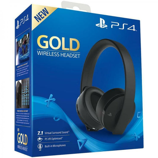 CUFFIE GOLD WIRELESS SONY PLAYSTATION 4 2.0 STEREO GIOCO HEADSET VIDEOGAMES PS4