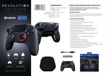 CONTROLLER NACON REVOLUTION WIRELESS UNLIMITED V3 PLAY STATION 4 NERO PS4 - PC