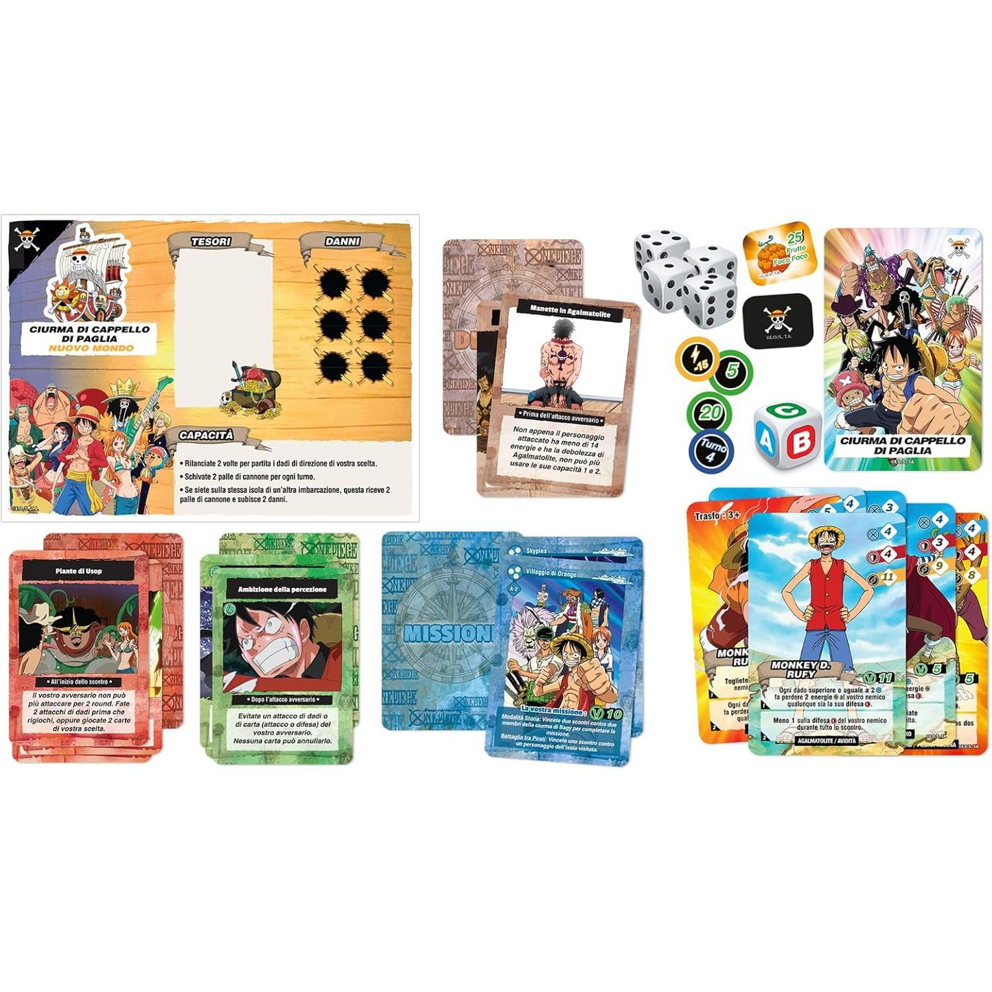 Toei Animation (One Piece: L'Isola Dell'Avventura) Gioco da Tavolo/Società Con Carte