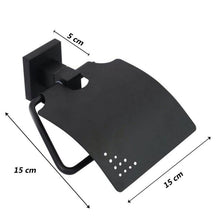 Porta Rotolo Carta Igienica A Muro Parete Con Coperchio Basculante Acciaio Nero
