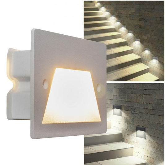 Faretto Segnapassi Ip65 Led 3W Incasso Scatola 503 X Scale Giardino 4000K/Bianco