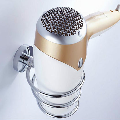 Supporto Porta Phon Asciugacapelli Spirale A Muro Parete Acciaio Accessori Bagno