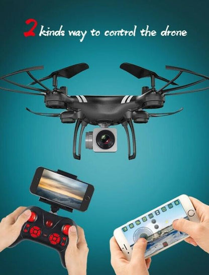 Drone Wifi Quadricottero Radiocomandato Con Video Camera Hd Foto Led Lcd 2.4Ghz