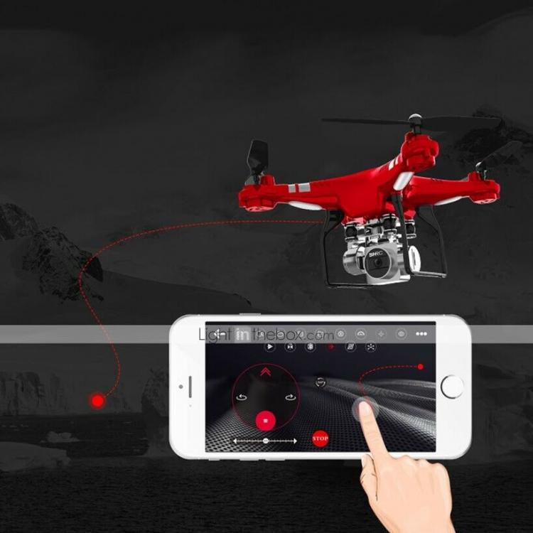 Drone Wifi Quadricottero Radiocomandato Con Video Camera Hd Foto Led Lcd 2.4Ghz