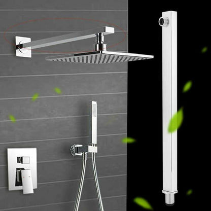 BRACCIO PER SOFFIONE DOCCIA QUADRATO ACCIAIO CON ROSONE CROMATO BAGNO 35CM 59495