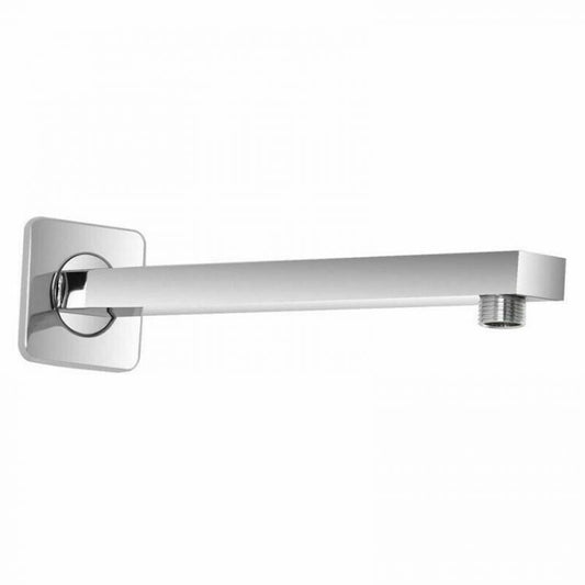 BRACCIO PER SOFFIONE DOCCIA QUADRATO ACCIAIO CON ROSONE CROMATO BAGNO 25CM 59494