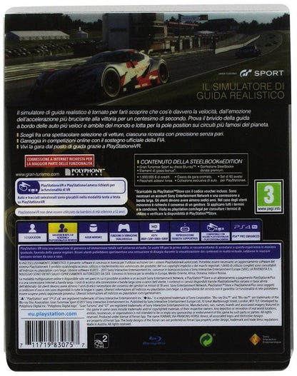 Gt Sport Steelbook Special Edition Ps4 Videogioco Gran Turismo 7 Vr Italiano