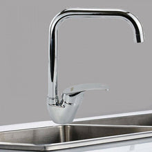 Rubinetto Cucina Miscelatore Lavello Canna Alta Quadrata In Ottone Cromato 69204