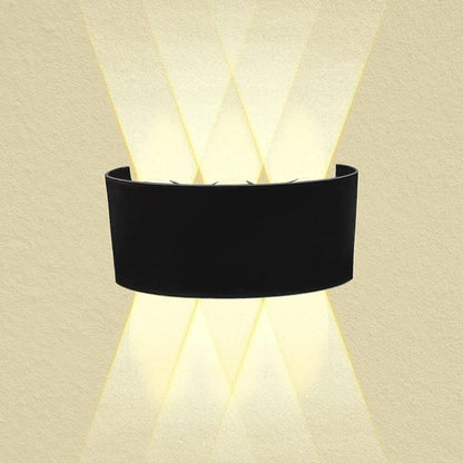 APPLIQUE A PARETE LED NERO 18W LUCE CALDA 3000K INT/ESTERNO UP&DOWN IMPERMEABILE