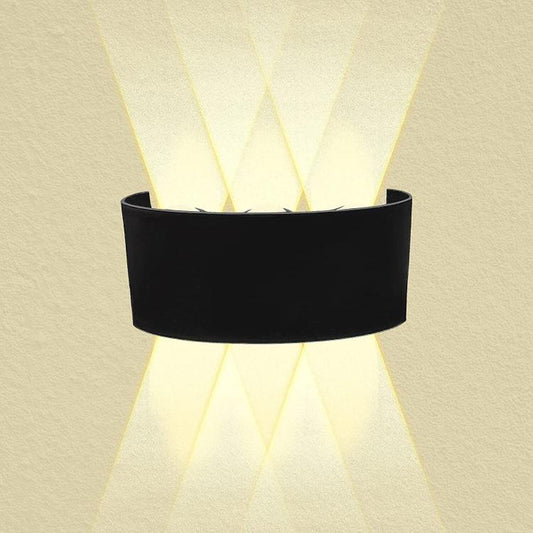 APPLIQUE A PARETE LED NERO 18W LUCE CALDA 3000K INT/ESTERNO UP&DOWN IMPERMEABILE