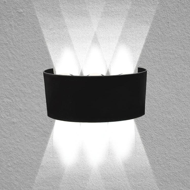 APPLIQUE PARETE LED NERO 18W LUCE FREDDA 6500K INT/ESTERNO UP&DOWN IMPERMEABILE