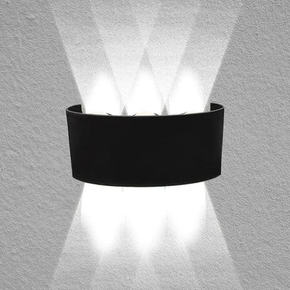 APPLIQUE PARETE LED NERO 18W LUCE FREDDA 6500K INT/ESTERNO UP&DOWN IMPERMEABILE