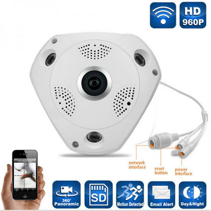 Telecamera Ip Panoramica 360 Gradi Notturna P2P Videocamera Sorveglianza Hd Vr